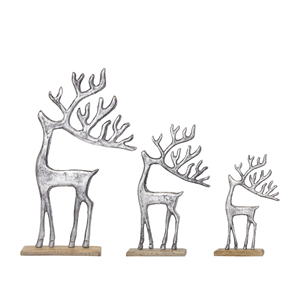 Statues de cerfs abstraites modernes en or, figurines de gazelles en métal de luxe sur socle en bois, sculpture animale élégante pour la décoration de la maison et du bureau - Product Image 6