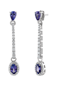 Diamond and Tanzanite Earring in 92.5 Sterling Silver KLST-30761 - Product Image 2
