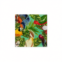 Plateau de service décoratif Excelsa avec finition laquée Verre Havana 30 cm Design tropical multicolore