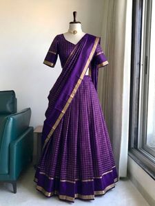 Chaniya Choli de Algodón Romano Premium con Patrón Kali y Dupatta con Estampado Leheriya, para Fiestas, Bodas y Eventos Festivos - Product Image 3