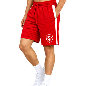 Men's Basketball <b>Shorts</b> With <b>White</b> Side Stripe And Logo Breathable Mesh Drawstring Waist Sporty Style - Product Image 4