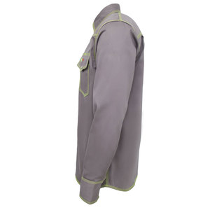 Unisex Gray Cotton Waterproof Plus Size Work <b>Shirt</b> Fluorescent Stitching Dual Pockets for Work Fashion Use Fr <b>Welding</b> <b>Shirts</b> - Product Image 3