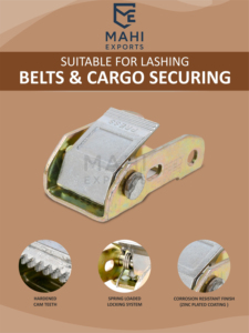 Boucle à came robuste en acier doux et alliage de zinc de 25 mm, 500 kg (1102 lb), pour sangle de fixation - Product Image 3