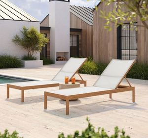 Tumbona Moderna de Madera de Teca Ecológica para Exteriores, con Respaldo Ajustable, para Piscina, Jardín, Patio, Sala de Estar, Hotel - Product Image 1
