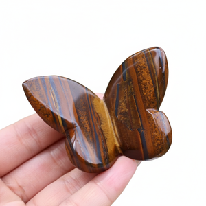 Vente en gros d'ailes de papillon en œil de tigre naturel, sculpture en cristal, pierre énergétique, spécimen minéral de guérison, décoration pour la maison et le bureau - Product Image 3