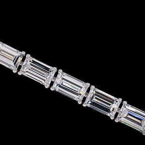 AMBER JEWELS T-570 สร้อยข้อมือเทนนิสเพชรทรงเรเดียนท์คัท ชุบทอง 14K สำหรับทุกเพศ สไตล์ฮิปฮอป ลายเรขาคณิต เหมาะสำหรับใส่ทุกวัน IGI - Product Image 3