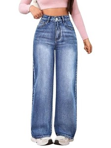 Classic Blue Women's <b>Boot</b> Cut Jeans-Mid-Waist Knee-Length Vintage Style Eco-Friendly & Color Fade Proof - Product Image 1