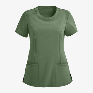 Hauts de blouse en polyester tricoté pour femmes 2026, couleur et logo personnalisés, manches courtes, confortables, pour usage hospitalier, détection des aiguilles, vente en gros - Product Image 1