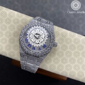 MORSLINE Montre polygonale en acier inoxydable pour femme avec lunette sertie de diamants, verre saphir, quartz analogique, luxe, mode, 42 mm - Product Image 1