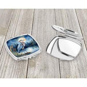 Blue Heron Moonlight <b>Compact</b> Travel Makeup <b>Mirror</b> Handheld Folding Pocket Decorative <b>Mirror</b> for Women and Girls Gift - Product Image 3