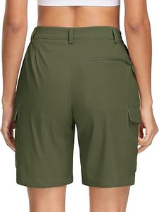 Shorts cargo de randonnée pour femmes, 7 pouces, séchage rapide, légers, pour le golf, athlétiques, décontractés, tendance, avec 5 poches, élastiques, boutonnés - Product Image 5