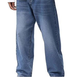 Pantalones Vaqueros Clásicos Transpirables para Hombre, de Corte Holgado, Pierna Ancha, Estilo Acampanado, Relaxed Fit, en Denim Azul Lavado a la Piedra - Product Image 2