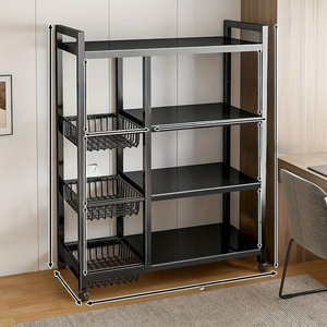 Modern Minimalist Stainless Steel Storage Rack Standing Organizer for Living Room Office Neatening - Product Image 1
