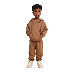 Nouvelle mode de vêtements pour bébés Ensemble survêtement de couleur unie pour garçons Haut à manches longues Ensemble surdimensionné deux pièces survêtement pour enfants Vêtements pour bébés - Product Image 1