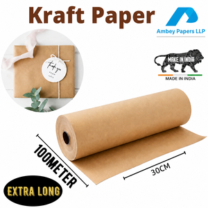 30CM*50Meters Brown Kraft Biodegradable Wrapping <b>Paper</b> <b>Roll</b> for Clothing Candle Craft Gift Wrapping (Gravure Customizable) - Product Image 1