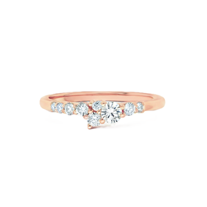 Moissanite Diamond Cluster Style Wedding Band Round Lab Diamond Dainty <b>Stacking</b> <b>Ring</b> Moissanite <b>Ring</b> 14K Solid Gold Bridal <b>Ring</b> - Product Image 2
