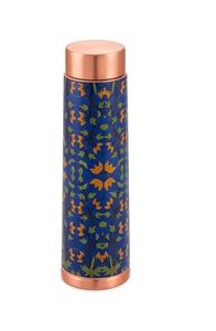 <b>Flower</b> Enamel <b>Sticker</b> Best Seller 100% Pure Copper Bottle Design Portable Travel Friendly Metal Bottles - Product Image 6