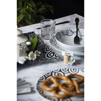 Service de table en porcelaine noir et blanc Excelsa Modern, 12 pièces, passe au lave-vaisselle, idéal pour les réceptions