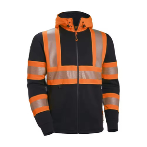 OEM Road <b>Worker</b> Safety Hoodies High Visibility Reflective Men's ANSI Class 3 Customized Logo Waterproof Fleece <b>Jacket</b> - Product Image 3