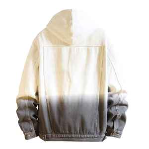 Wholesale Custom Coated Breathable Eco-Friendly Windproof Denim Jackets Men Stand Collar Front Logo Winter Fashion Street Wear - Product Image 5