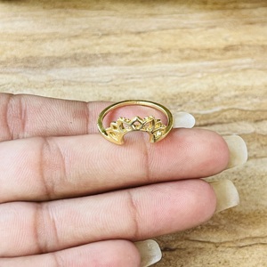 Nouvelle Arrivée Bague Couronne Florale Bohème en Laiton pour Femme, Plaqué Or 18 carats, Bijoux Empilables, Vente en Gros/OEM/ODM - Product Image 2