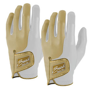 BRUCE BOLT Custom Logo PU Leather Right Hand <b>Full</b> Finger Durable Non <b>Slip</b> Adjustable Hook and Loop Closure Sports Golf Gloves - Product Image 1