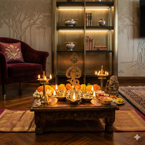 Lámpara de aceite tradicional de latón con 6 caras Om Diya Kuthu Vilakku para templo hindú, decoración del hogar, regalo de Diwali, venta al por mayor - Product Image 2