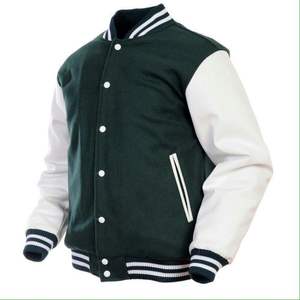 Chaquetas Varsity de Cuero Genuino para Hombre, Estilo Urbano Personalizado, Cuello Alto, Impermeables, Resistentes al Viento, con Impresión y Bordado Personalizados en la Parte Delantera - Product Image 6