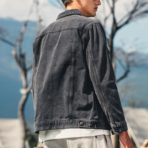 Trendy Mens Denim Jacket Customized Design Hip Hop Street Style High Quality Cotton Coat Fashionable Windbreaker Denim Jacket - Product Image 2