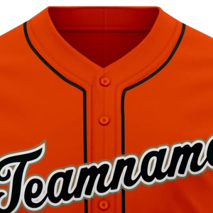 Camiseta de Béisbol Color Naranja para Hombre, Logotipo Personalizado, Uniforme de Equipo, Poliéster Transpirable de Secado Rápido, Ropa Deportiva con Botones - Product Image 5