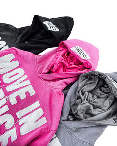 Sudadera con capucha unisex de algodón 100% con cremallera, estilo hip hop, streetwear, con pedrería, lavado ácido personalizado, bordado desgastado, 320 g/m² - Product Image 5