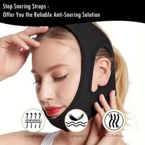 สายรัดคางปรับระดับได้ ระบายอากาศได้ดี สีดำ ผลิตภัณฑ์ป้องกันการนอนกรน - Product Image 4