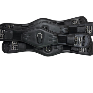 Sangle d'équitation anglaise en cuir avec boucles roulées et anneau en D pour équipement de dressage équestre - Product Image 1