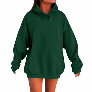 <b>Women's</b> Winter Knitted Athletic Warm <b>Hoodie</b> 100% Cotton 360 Grams Custom Embroidered Logo <b>Cute</b> Oversized Streetwear Fashion OEM - Product Image 1