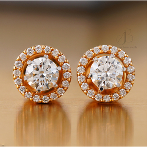 ต่างหูเม็ดเดี่ยวเพชรทรงกลมขนาด1.58กะรัตสีเหลืองทอง14K VVS1รูปทรงเกลียวที่ชัดเจน - Product Image 1