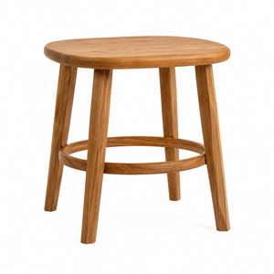 Solid Teak Wood Scandinavian Modern <b>Dining</b> <b>Table</b> Rounded Square <b>Top</b> Circular Ring Base Eco-Friendly Durable School Apartment - Product Image 1