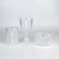 Kristal Tasarım Çevre Dostu Plastik Modern Yemek Takımları 4 Parça İçecek Bardakları