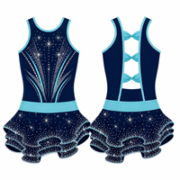 Robe de patinage artistique personnalisée pour femmes et filles, ornée de strass, costume de performance scintillant pour patinage sur glace, sans manches, extensible, tenue de danse