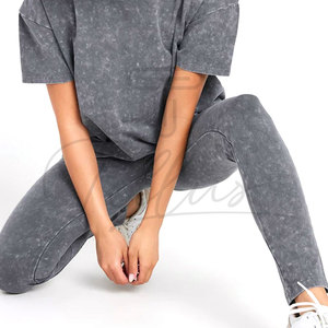 Best Selling Casual Breathable Lightweight Quick Dry High Waist Acid Wash Gym Wear Leggings Women Print Knee Length - Product Image 4
