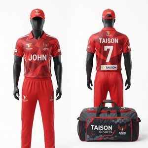 Uniforme de cricket en polyester premium 140 GSM, bleu marine avec panneau doré, impression numérique, logo d'équipe personnalisé, OEM, anti-rétrécissement, manches courtes, toutes tailles - Product Image 6