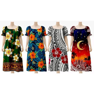 Robe Mumu Hawaïenne Solide et à Imprimé Floral, Écologique, Taille Naturelle, Grande Taille, Personnalisée pour Femmes - Product Image 4
