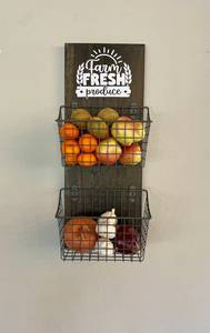 Panier mural en fil métallique à 3 niveaux détachable pour fruits et légumes, support de rangement pour jouets de chambre à coucher, organisateur de cuisine - Product Image 4