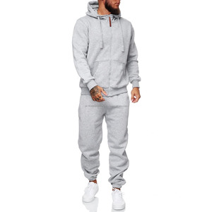 High Quality Tracksuit Jogger Hooded Sport Wear for Men Black Two Pieces 100% Polyester Polyester Cotton Adults Running Clothing - Product Image 1