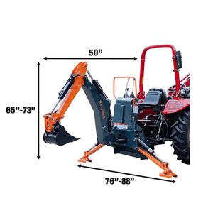 Trattore 20-65 CV con retroescavatore oscillante da 97 pollici (246 cm) con attacco a 3 punti categoria 1 e 2 attacchi, benna da 12 pollici (30 cm) per uso agricolo - Product Image 4