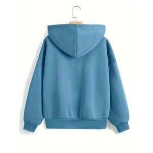เสื้อฮู้ดผู้หญิงสีพื้นแบบซิป ผ้าฟลีซระบายอากาศ แขนยาว สวมใส่สบาย มีกระเป๋า เหมาะสำหรับฤดูหนาว สามารถสกรีนโลโก้ด้านหน้าได้ - Product Image 2