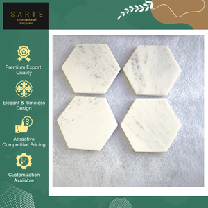 Huge in Demand Unique Shape Exquisite Customizable Eco-Friendly Modern Luxury Marble Ceramic <b>Drink</b> <b>Coasters</b> for Restaurant Use - Product Image 2