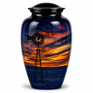 Nueva urna funeraria con diseño de molino de viento y esmalte para cenizas de adultos, para urnas conmemorativas de cremación. - Product Image 1