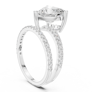 Bague de fiançailles pour femme en or massif 14 carats, diamant de laboratoire taille cœur, certifié IGI, style romantique chrétien - Product Image 3