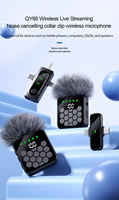 Microphone sans fil portable mini 3 en 1 à clipser, longue autonomie de la batterie pour iPhone, Android, caméra, vlogging