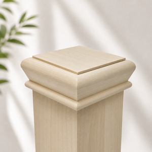 Solid Wood Stair Newel Post Cap Traditional Durable Eco-Friendly Poplar Parts Customized EFS Brand 1 Year Warranty NPC02 Easy - Product Image 1